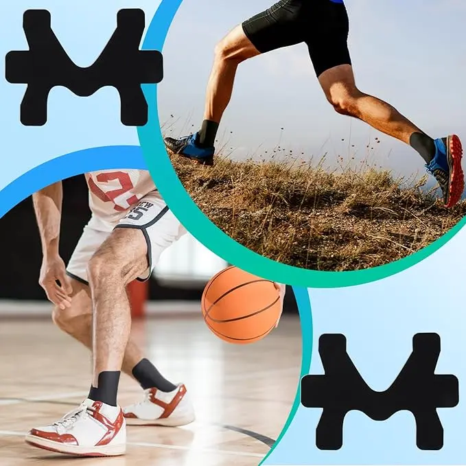 10 Pcs Precut Kinesiology Tape for Ankle Cotton Breathable Elastic Athletic Tape Pain Relief Minimize Ankle Sprain Provides Support and Stability for Ligament and Muscle Marathon Use(Beige), Sports Protection, Orthopedic Support Protective Gear sohochic,,