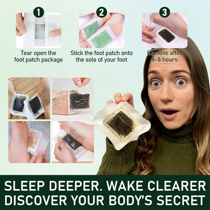 WakeSecret Natural Foot Patch – Promote Relaxation, De-Stress & Sleep Support | Overnight Herbal Foot Detox Patch with Warming Care to Soothe, Refresh & Rebalance Feet – Ashwagandha, Lavender, Magnesium, GABA, Valerian Root