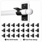 No-Drill Clear Curtain Rod Brackets – 6-Pack
