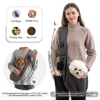 PAWPUBBY Hands-Free Dog & Cat Sling Carrier - New Puppy Essentials, Vet Approved, Adjustable Padded Shoulder, Breathable Eco-Fiber Fabric, Portable Buckle-Snap-Safety Rope Hook-and-Loop, Secure Fit for Under 15lbs Small-Medium Animals, Travel Use