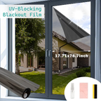 1 Count Window Film Privacy Static Cling, Day and Night Privacy Blocks Prying Eyes, Lets Natural Light In, UV Blocking Heat Control for Home Office