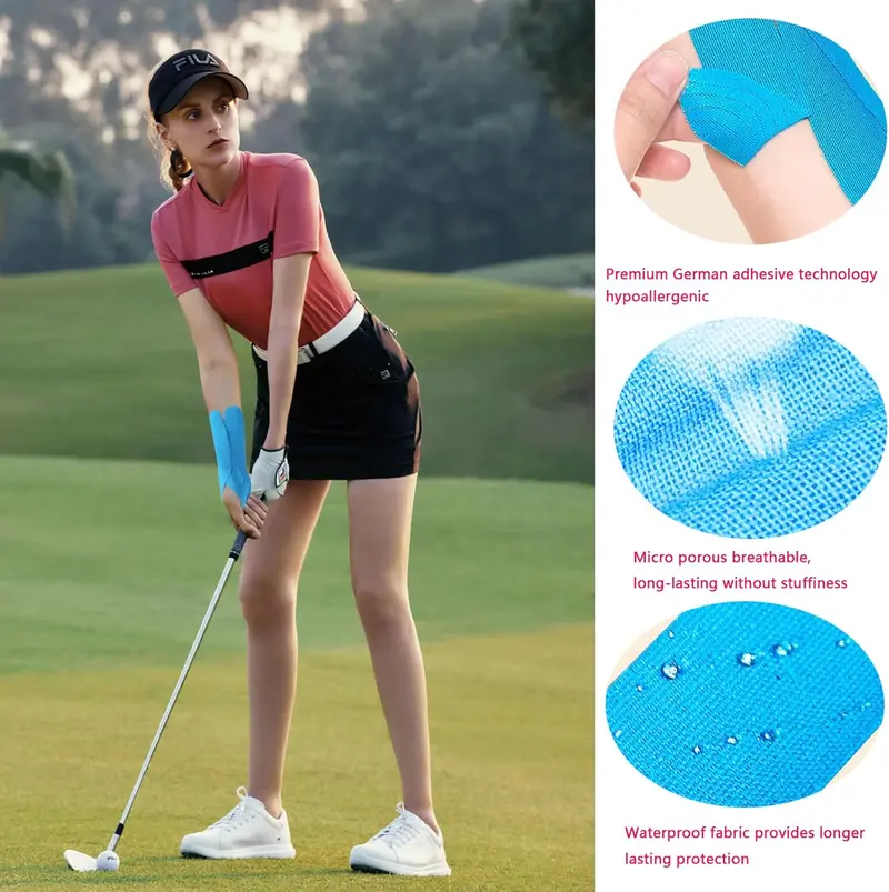 Precut Kinesiology Wrist Tape 12pcs Pack - Waterproof, Breathable, Hypoallergenic Latex-Free Flexible Wrap, Stretchy Adhesive Sports Tapes for Wrist, Carpal Tunnel, Bowling (Mix Healthcare Kit)