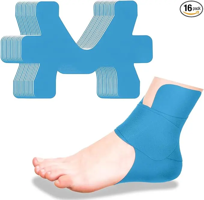10 Pcs Precut Kinesiology Tape for Ankle Cotton Breathable Elastic Athletic Tape Pain Relief Minimize Ankle Sprain Provides Support and Stability for Ligament and Muscle Marathon Use(Beige), Sports Protection, Orthopedic Support Protective Gear sohochic,,