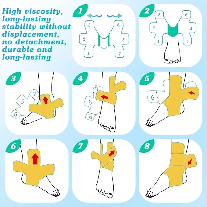 10 Pcs Precut Kinesiology Tape for Ankle Cotton Breathable Elastic Athletic Tape Pain Relief Minimize Ankle Sprain Provides Support and Stability for Ligament and Muscle Marathon Use(Beige), Sports Protection, Orthopedic Support Protective Gear sohochic,,