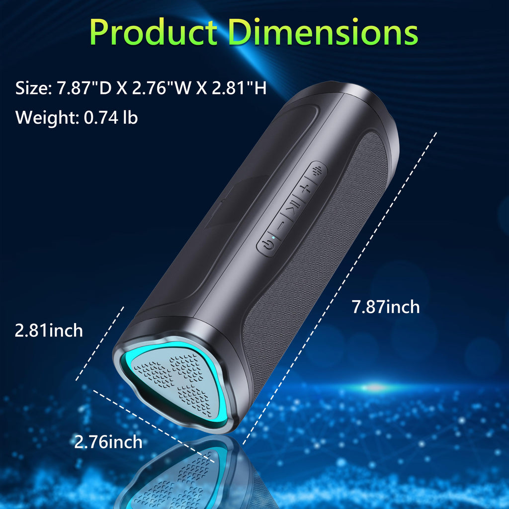 Portable Bluetooth Wireless Stereo Speaker with HD Audio, BT5.3, TWS Pairing, Button Controls, Cable, LED Light, Rechargeable Batteries, Suitable for Home Parties, Outdoor Use, Ideal Electronic Gadget Birthday Gift for Devices