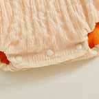Kupretty Baby Girl Halloween Romper Set, Polyester 12-18 Months Fall Wear with Pumpkin Motif, Bow-Ruffled Round Neck, Long Sleeves, Jumpsuit, Hat, Socks (38-46 cm)