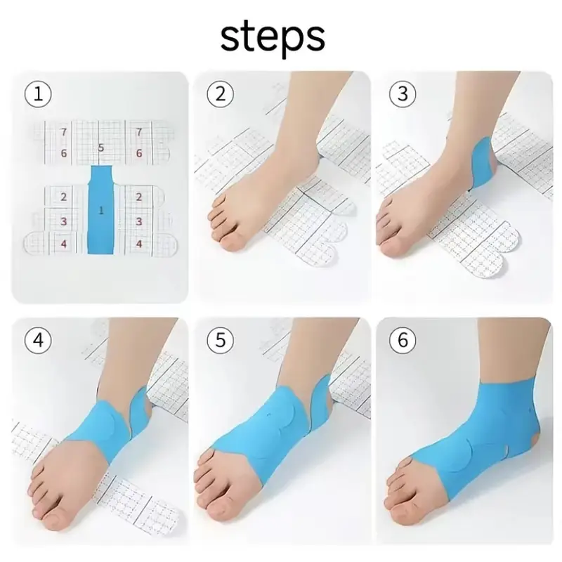 10pcs Pre-Cut Breathable Cotton Blend Kinesiology Sports Tape - Universal Fit Elastic Athletic Muscle Tape for Youth, Ankle Stabilization, Basketball, Thighs, Calves Support