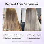 Karseell Maca Energy Purple Jar Hair Mask effectively neutralizes the brassy and yellow tones in blonde, silver, and gray highlights. Available in 100ml and 500ml sizes.