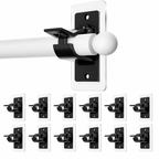 No-Drill Clear Curtain Rod Brackets – 6-Pack