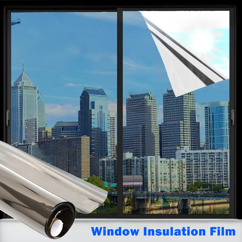 1 Count Window Film Privacy Static Cling, Day and Night Privacy Blocks Prying Eyes, Lets Natural Light In, UV Blocking Heat Control for Home Office