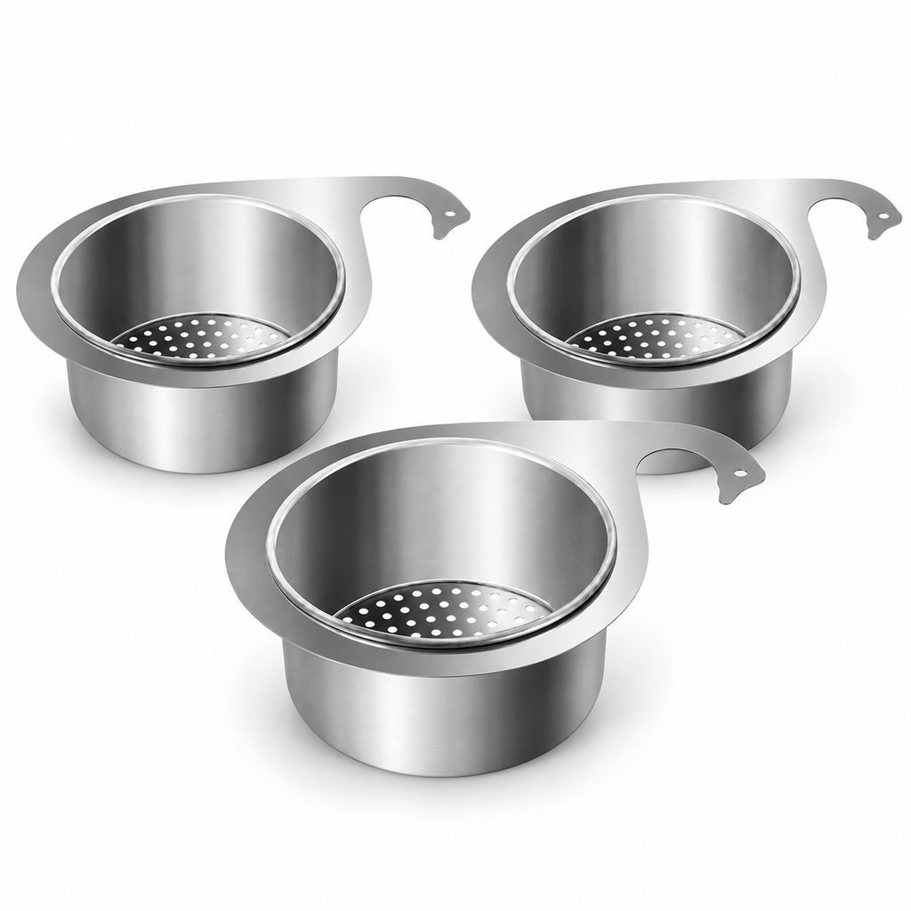 1 Count Stainless Steel Hanging Sink Drain Strainer Basket, Fast Drainage Rustproof Food Residue Filter for Kitchen Sink Organization