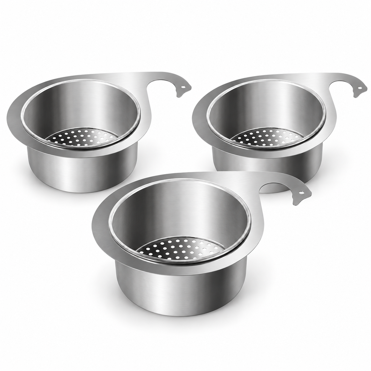 1 Count Stainless Steel Hanging Sink Drain Strainer Basket, Fast Drainage Rustproof Food Residue Filter for Kitchen Sink Organization