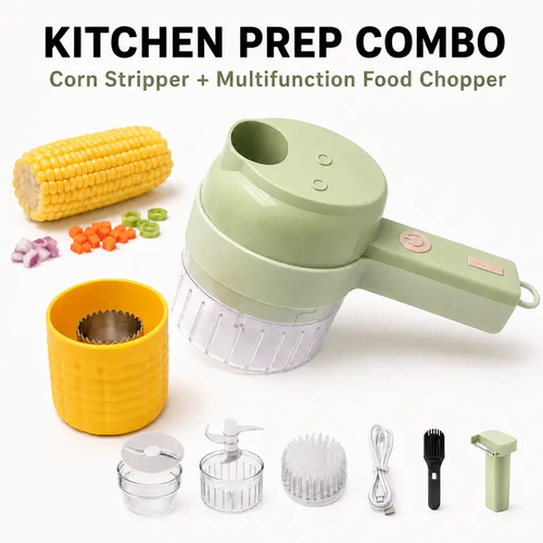 4-In-1 Handheld Electric Food Chopper, Mini Portable Food Processor for Vegetable Garlic Salad Compact Kitchen Gadget