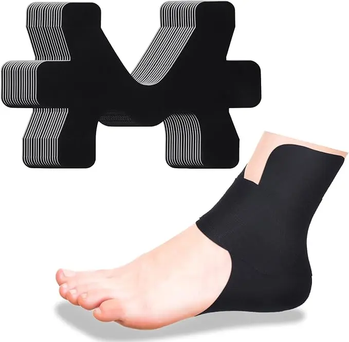 10 Pcs Precut Kinesiology Tape for Ankle Cotton Breathable Elastic Athletic Tape Pain Relief Minimize Ankle Sprain Provides Support and Stability for Ligament and Muscle Marathon Use(Beige), Sports Protection, Orthopedic Support Protective Gear sohochic,,