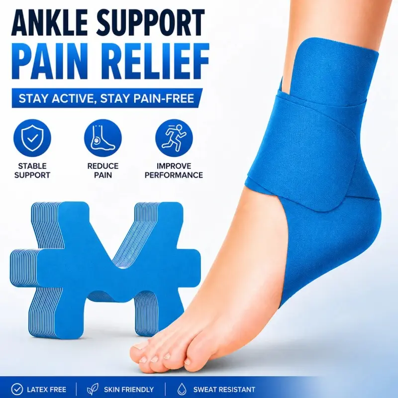 10 Pcs Precut Kinesiology Tape for Ankle Cotton Breathable Elastic Athletic Tape Pain Relief Minimize Ankle Sprain Provides Support and Stability for Ligament and Muscle Marathon Use(Beige), Sports Protection, Orthopedic Support Protective Gear sohochic,,