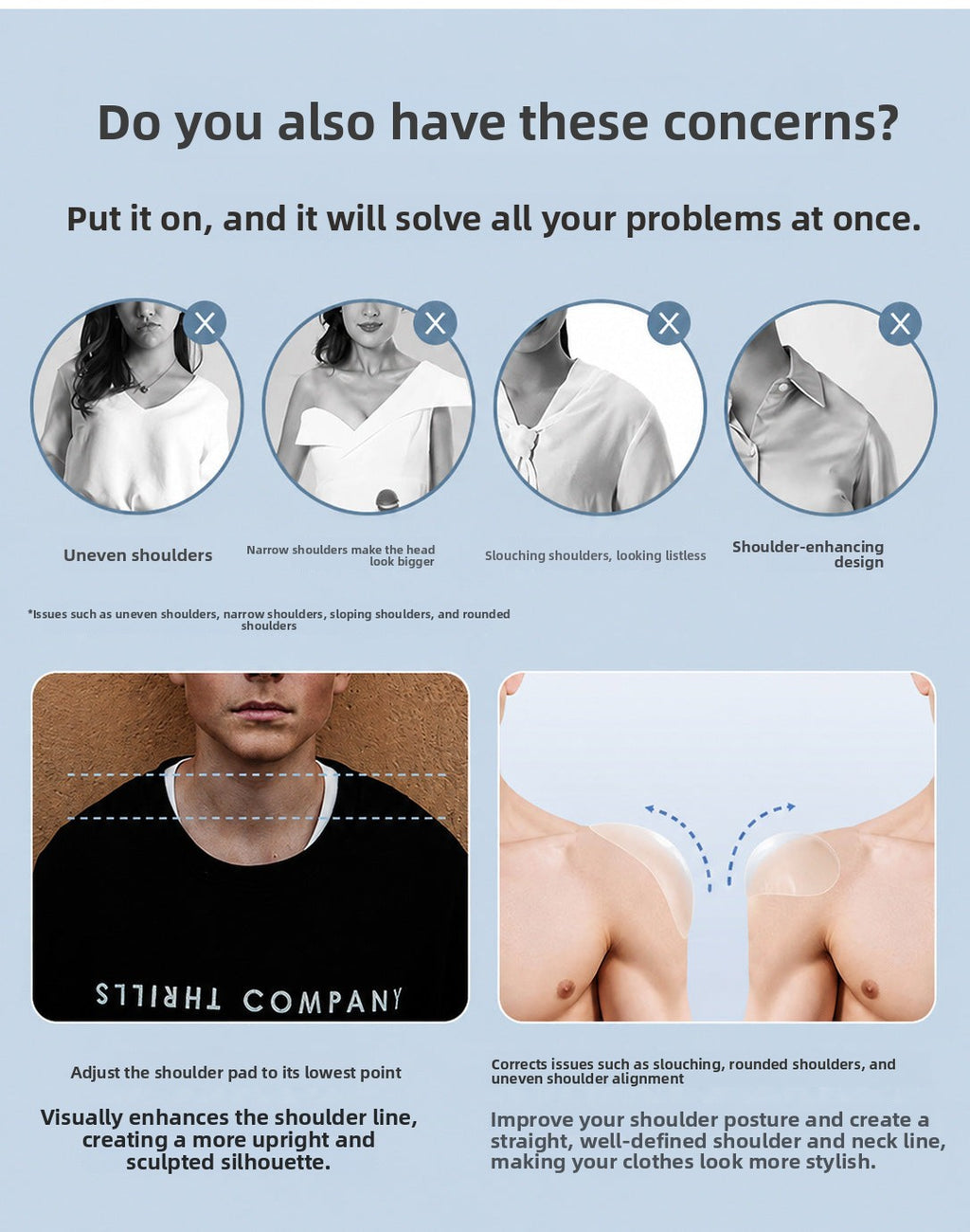 Shoulder pads Cross-border best-selling silicone shoulder pads, right-angle shoulder pads, invisible shoulder pads, extra-large and extra-thick shoulder pads