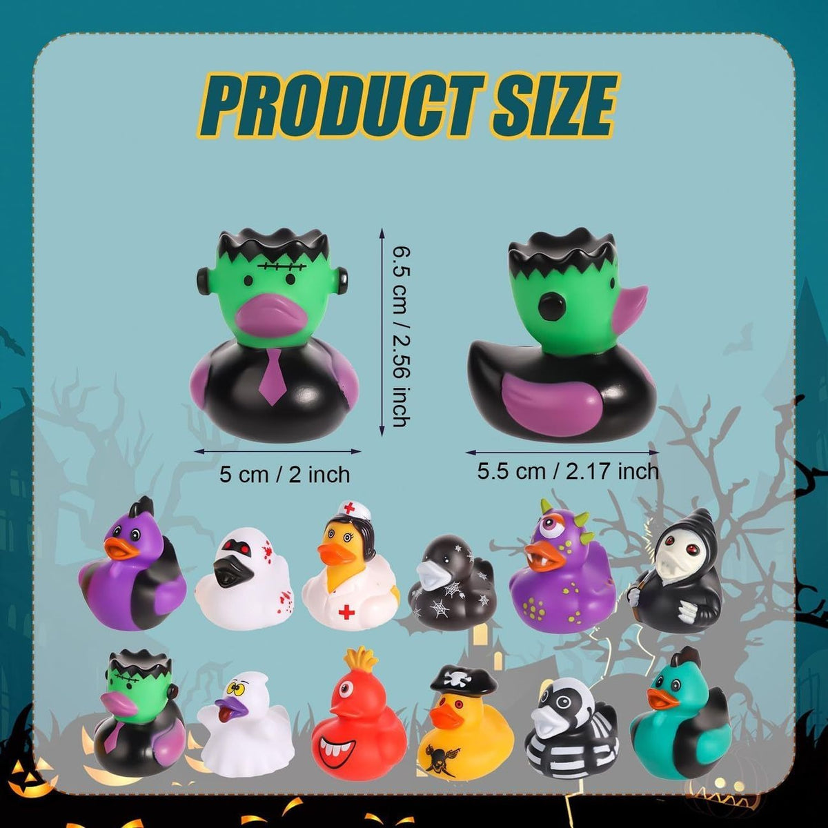 6cm Spooky Rubber Duck Bath Toy